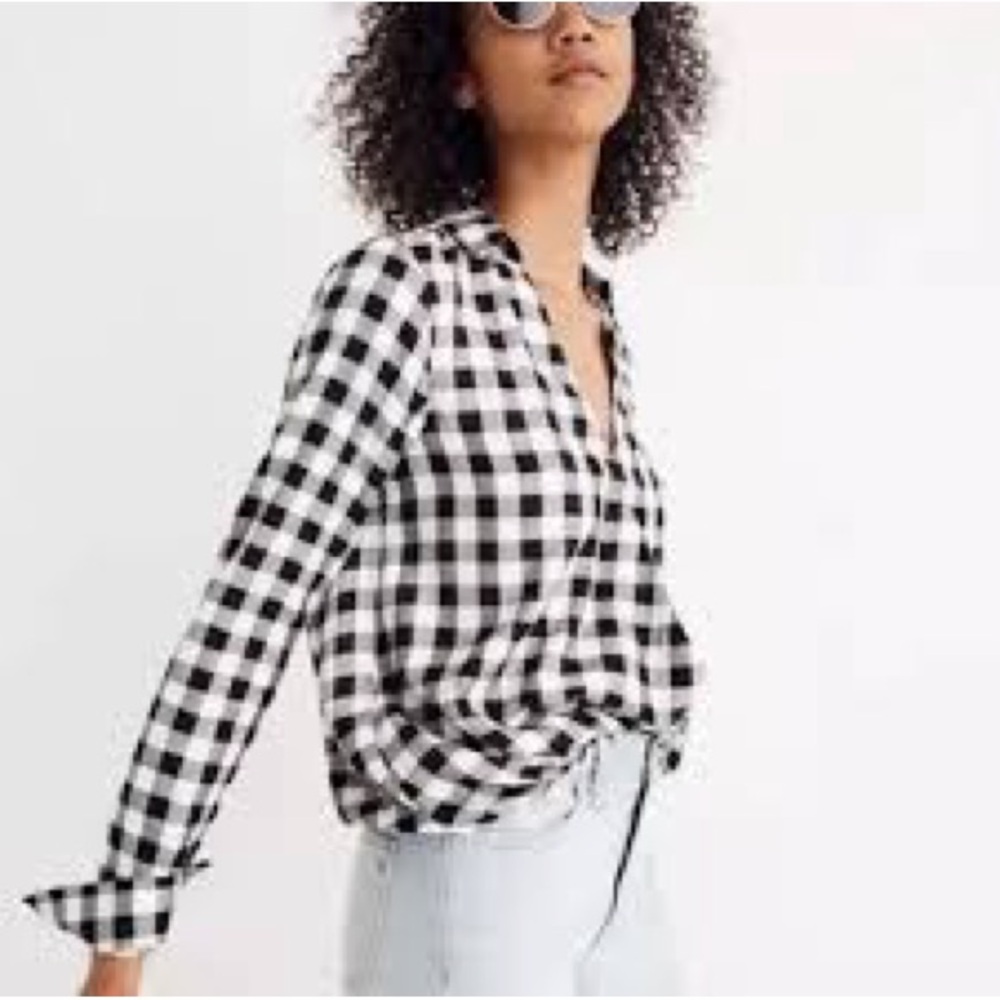 Madewell Black & White Gingham Button-Down Shirt